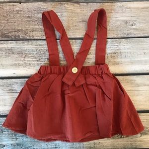 Brand New Rust Baby Toddler Suspender Skirt 18-24M